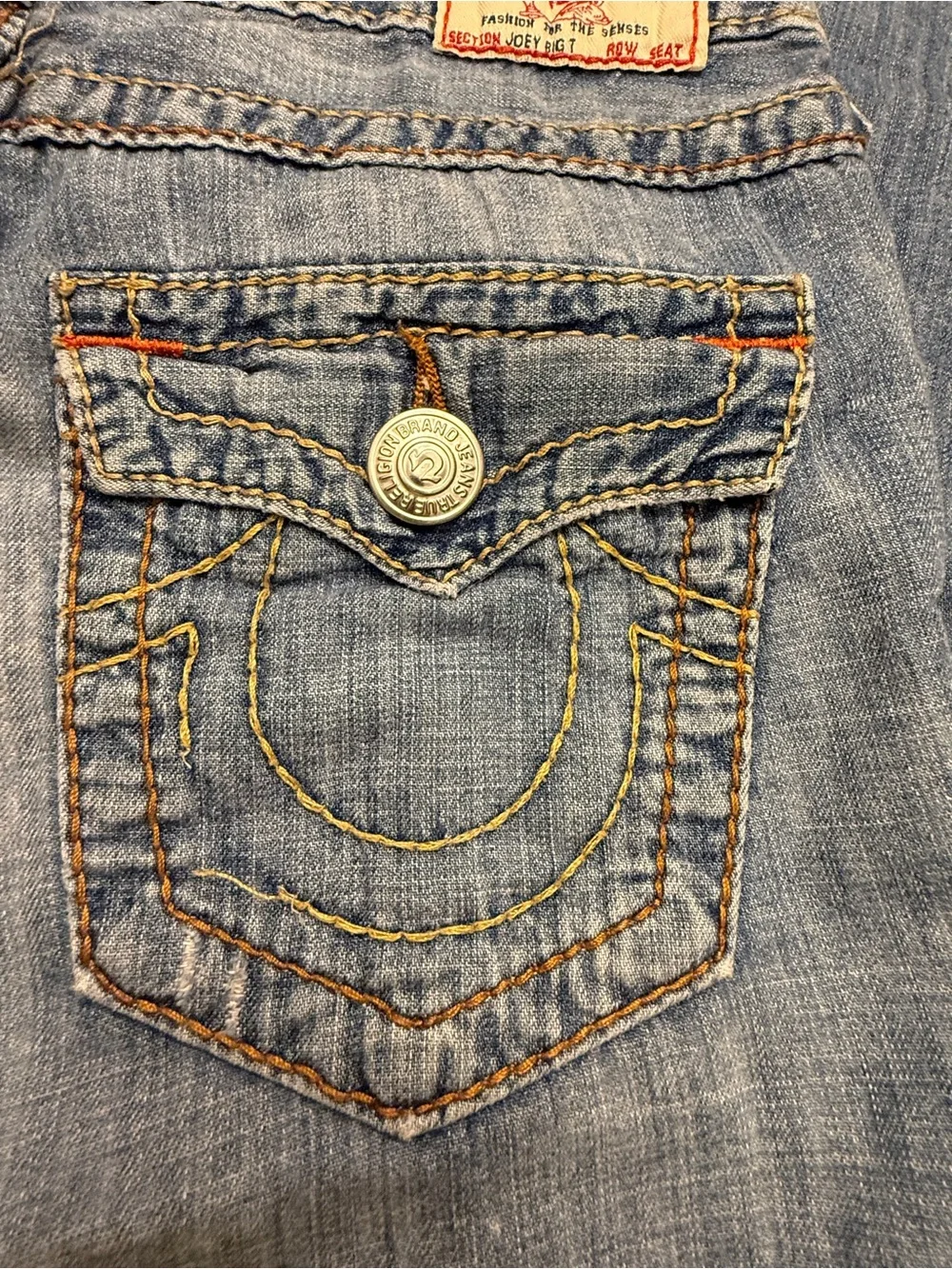 True Religion Women's Light Wash High Rise Jeans with Contrast Stitching - Picture 9 of 12